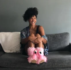 Flamingo Time Plush Slipper Socks -Oooh Yeah Socks Store GWS20704 4