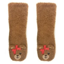 Teddy Burr Plush Slipper Socks
