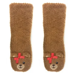 Teddy Burr Plush Slipper Socks