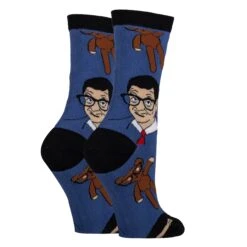 Mr Bean And Teddy Blue Socks -Oooh Yeah Socks Store WD7058C BLU 2 a84a95b6 0a42 4df7 a41a bbc5426c814b