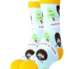 Bob Ross Happy Tree Blue Socks